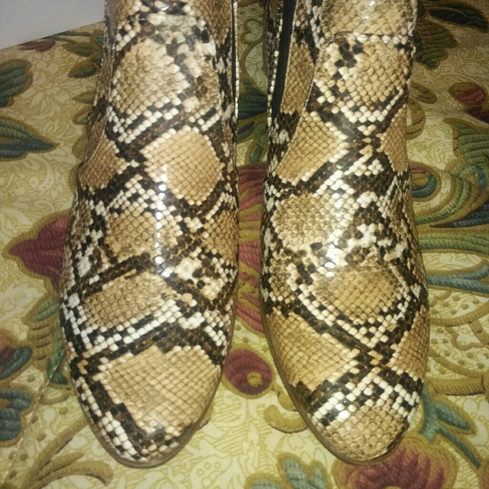Cupid snake skin booties
